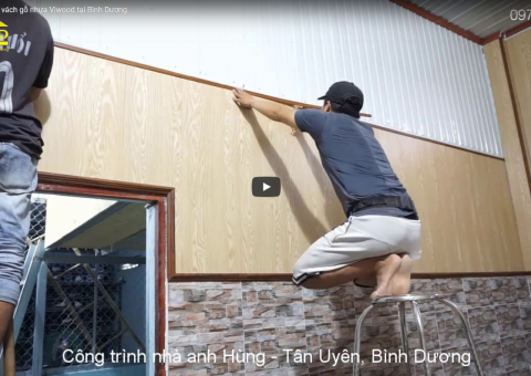 Thi công trần, vách gỗ nhựa Viwood tại Bình Dương